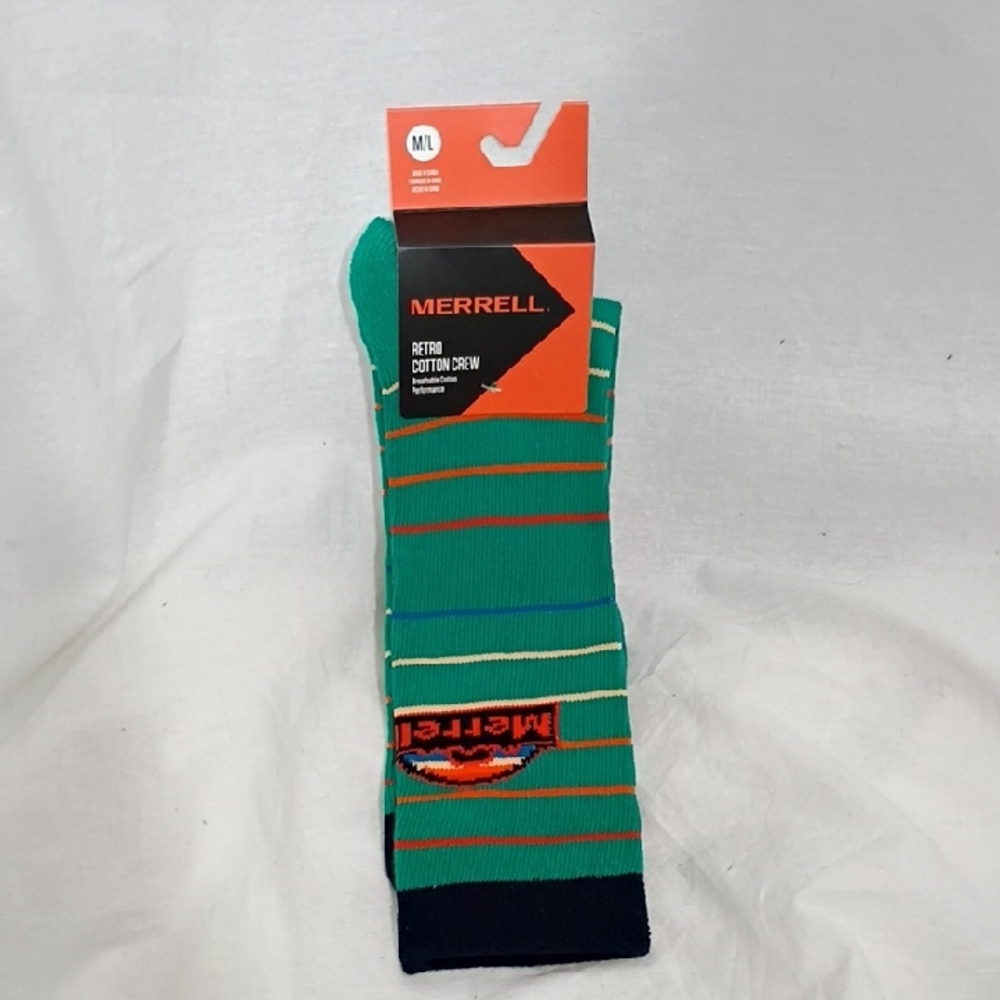 NWT Merrell Retro Cotton Crew Breathable Cotton Performance Socks Size M/L